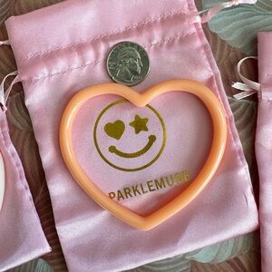 Sparklemuse Heart Bangle Bracelet Orange Sherbet